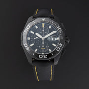  Shop Authentic Tag Heuer Aquaracer Chronograph PVD Black Dial Black Nylon Strap Watch for Men - CAY218A.FC6361 - Luxxuri