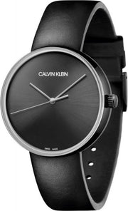  Shop Authentic Calvin Klein Full Moon Black Dial Black Leather Strap Watch for Women - K8Y231C1 - Luxxuri