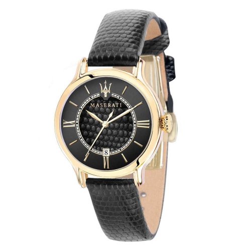  Shop Authentic Maserati Epoca Black Dial Black Leather Strap Watch For Women - R8851118501 - Luxxuri