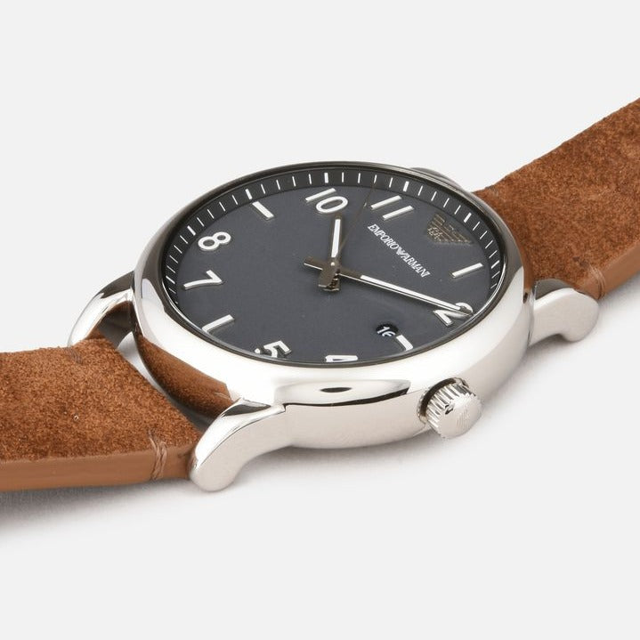  Shop Authentic Emporio Armani Luigi Quartz Gray Dial Brown Leather Strap Watch For Men - AR11070 - Luxxuri