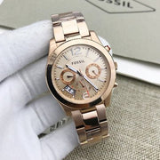  Shop Authentic Fossil Boyfriend Multifunction Rose Gold Dial Rose Gold Steel Strap Watch for Women - ES3885 - Luxxuri