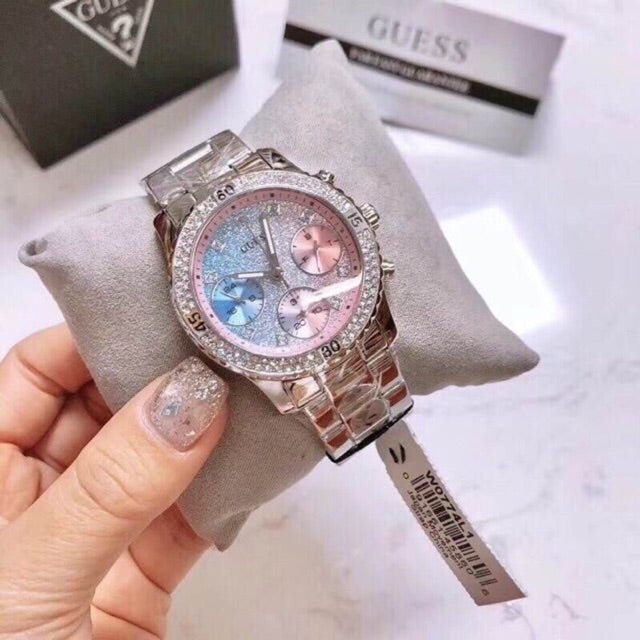  Shop Authentic Guess Confetti Multicolored Dial Silver Steel Strap Watch For Women - W0774L1 - Luxxuri