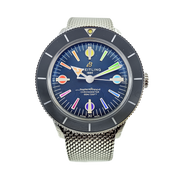  Shop Authentic Breitling Superocean Heritage '57 Special Edition II Blue Dial Silver Mesh Bracelet Watch for Men - A103702A1C1A1 - Luxxuri