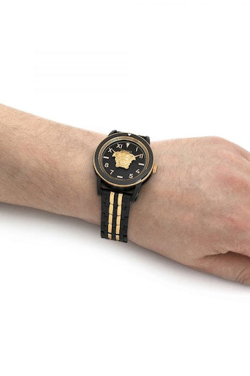  Shop Authentic Versace Palazzo Empire Black Dial Two Tone Steel Strap Watch for Men - VERD01119 - Luxxuri