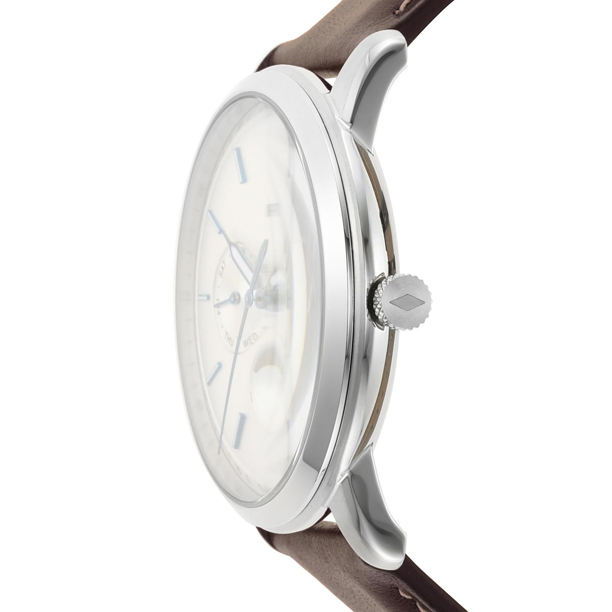  Shop Authentic Fossil Neutra Minimalist Moonphase Silver Dial Brown Leather Strap Watch for Men - FS5905 - Luxxuri
