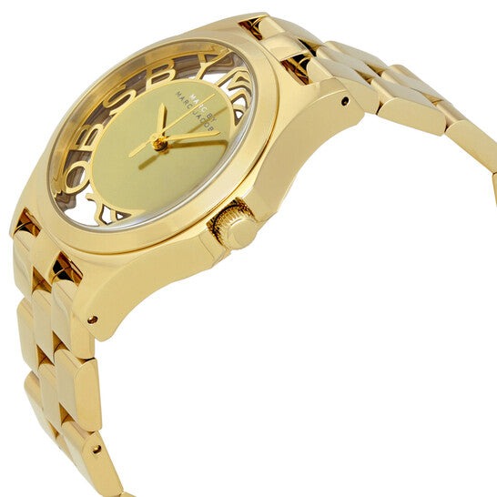  Shop Authentic Marc Jacobs Henry Gold Dial Gold Steel Strap Watch for Women - MBM3292 - Luxxuri