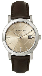  Shop Authentic Burberry The City Gold Dial Brown Leather Strap Watch for Men - BU9011 - Luxxuri