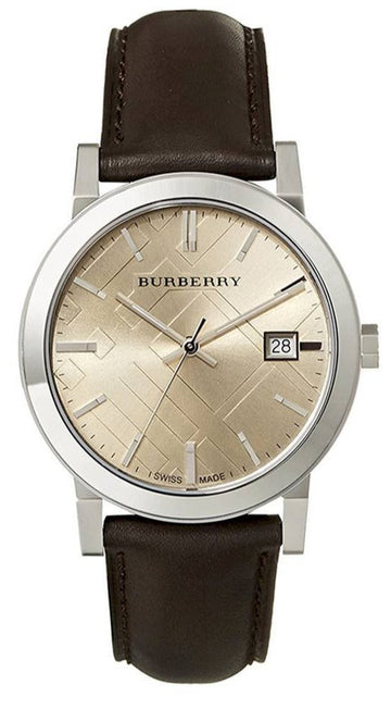  Shop Authentic Burberry The City Gold Dial Brown Leather Strap Watch for Men - BU9011 - Luxxuri