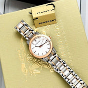  Shop Authentic Burberry The City Silver Dial Two Tone Steel Strap Watch for Women - BU9205 - Luxxuri