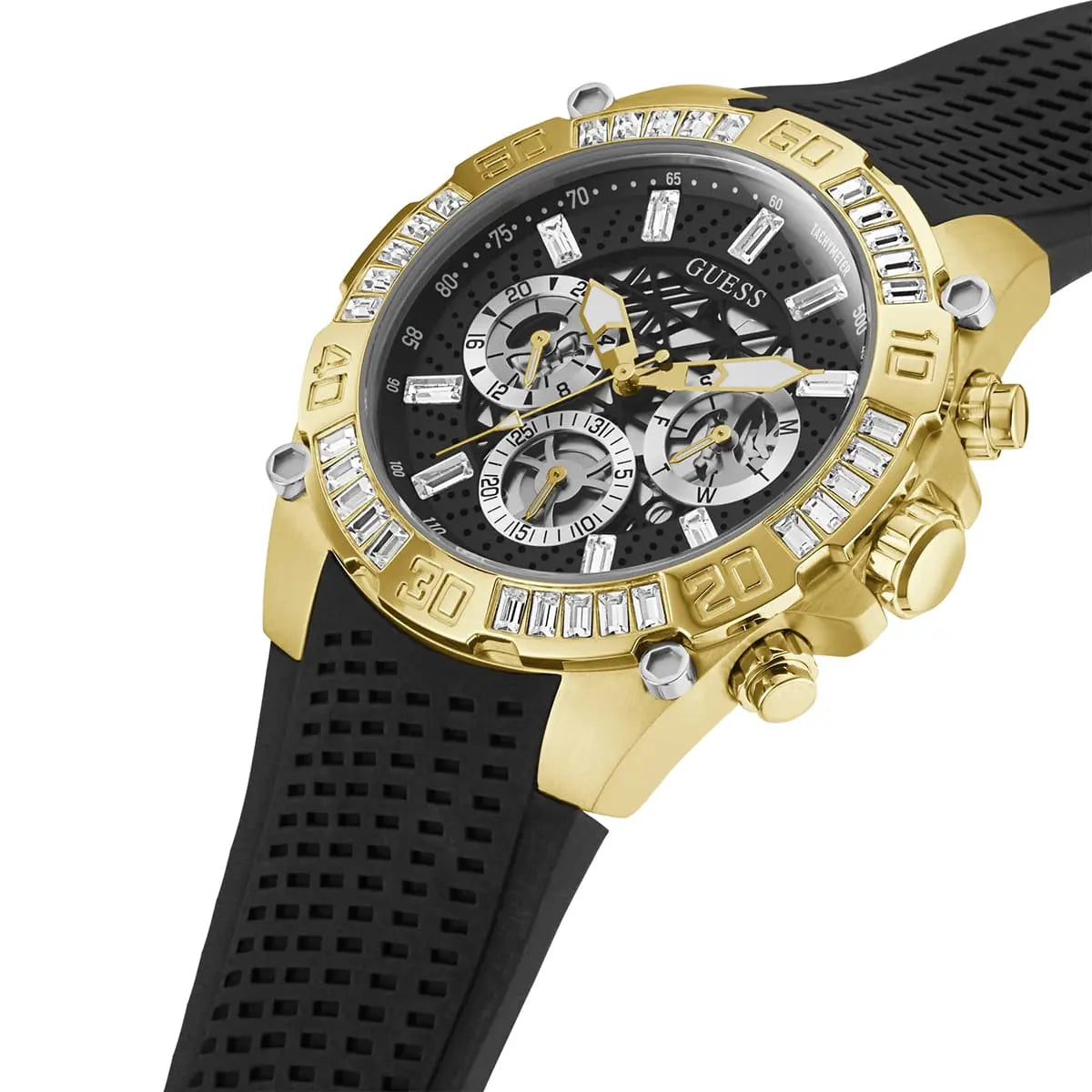  Shop Authentic Guess Trophy Multifunction Black Dial Black Rubber Strap Watch for Men - GW0333G2 - Luxxuri