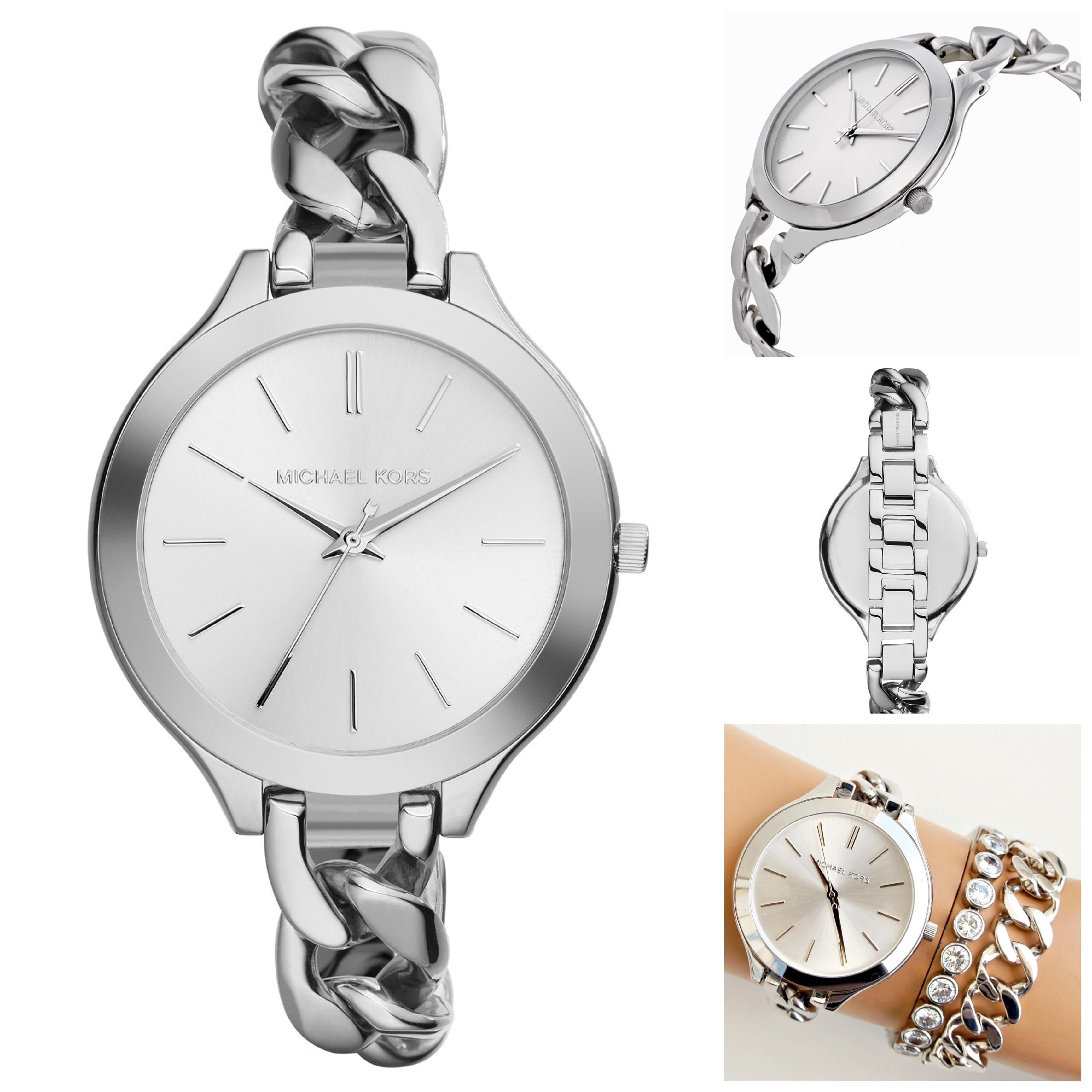  Shop Authentic Michael Kors Slim Runway Silver Dial Silver Steel Strap Watch for Women - MK3279 - Luxxuri