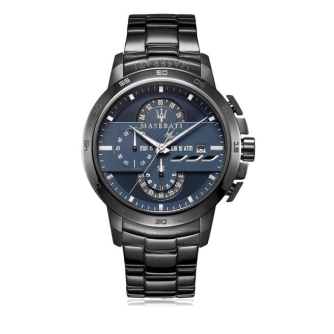  Shop Authentic Maserati Ingegno Tachymeter Blue Dial Black Steel Strap Watch For Men - R8873619001 - Luxxuri