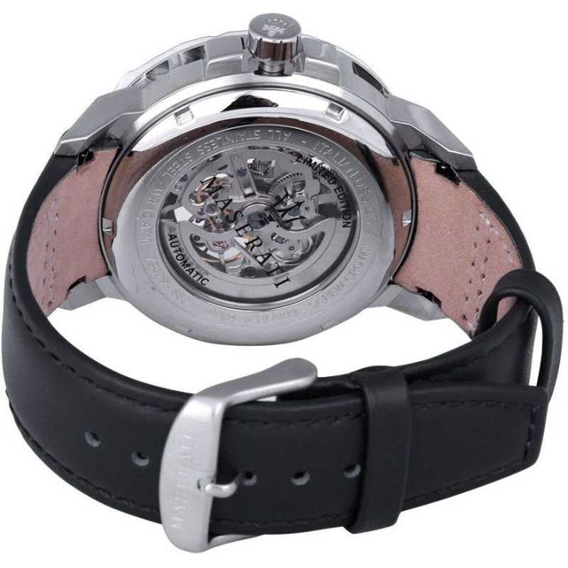  Shop Authentic Maserati Ingegno Automatic Blue Skeleton Dial Black Leather Strap Watch For Men - R8821119004 - Luxxuri