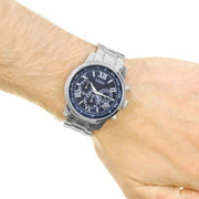  Shop Authentic Guess Horizon Chronograph Quartz Blue Dial Silver Steel Strap Watch for Men - W0379G3 - Luxxuri