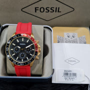  Shop Authentic Fossil Bannon Multifunction Black Dial Red Silicone Strap Watch for Men - BQ2499 - Luxxuri
