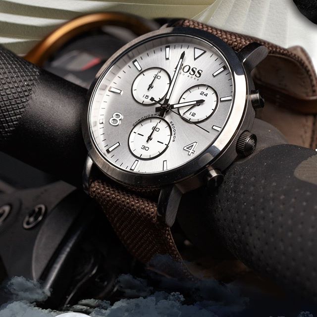  Shop Authentic Hugo Boss Spirit White Dial Brown Nylon Strap Watch for Men - 1513690 - Luxxuri