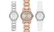  Shop Authentic Burberry The City White Diamonds Dial White Leather Strap Watch for Women - BU9221 - Luxxuri
