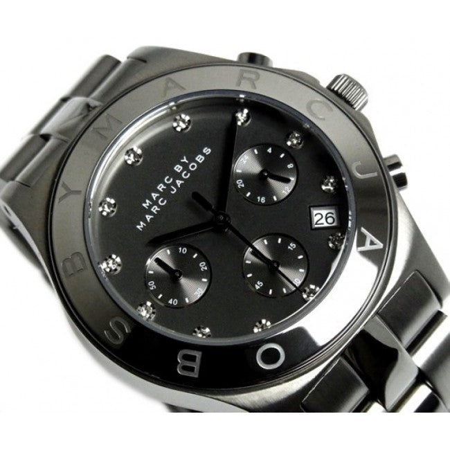  Shop Authentic Marc Jacobs Blade Chronograph Black Dial Black Steel Strap Watch for Women - MBM3103 - Luxxuri