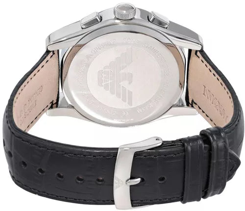  Shop Authentic Emporio Armani Valente Chronograph Black Dial Black Leather Strap Watch For Men - AR1633 - Luxxuri