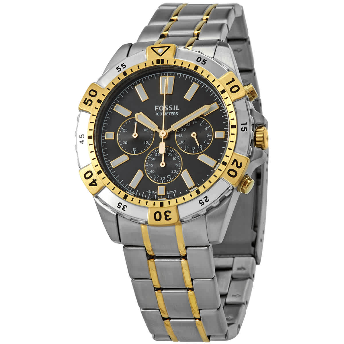  Shop Authentic Fossil Garrett Analog Black Dial Two Tone Steel Strap Watch for Men - FS5771 - Luxxuri