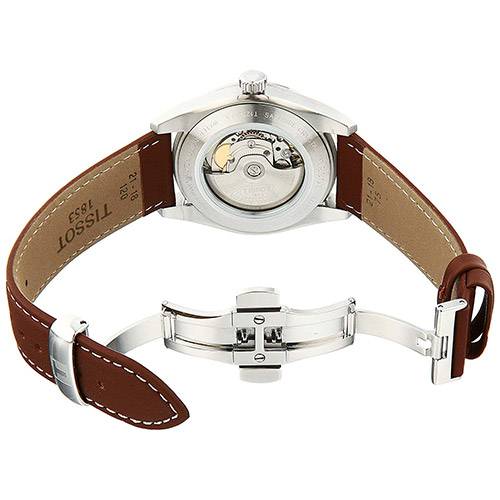  Shop Authentic Tissot Gentleman Powermatic 80 Silicium Silver Dial Brown Leather Strap Watch For Men - T127.407.16.031.00 - Luxxuri