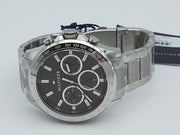  Shop Authentic Tommy Hilfiger Hudson Chronograph Quartz Brown Dial Silver Steel Strap Watch For Men - 1791229 - Luxxuri