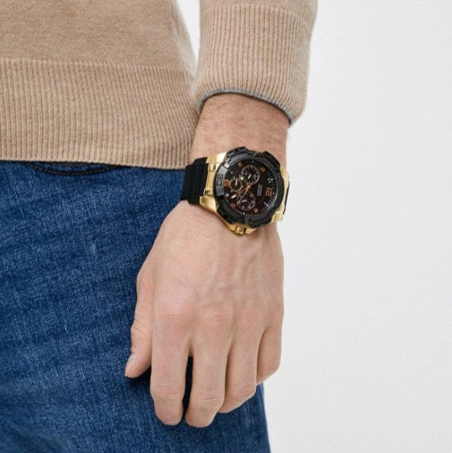  Shop Authentic Guess Genesis Chronograph Black Dial Black Silicone Strap Watch For Men - GW0100G1 - Luxxuri