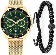  Shop Authentic Tommy Hilfiger Jordan Chronograph Green Dial Gold Mesh Strap Watch For Men - 1792093 - Luxxuri