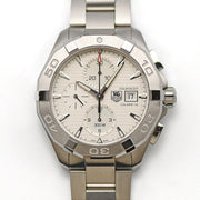  Shop Authentic Tag Heuer Aquaracer Caliber 16 Automatic Chronograph White Dial Silver Steel Strap Watch for Men - CAY2111.BA0927 - Luxxuri