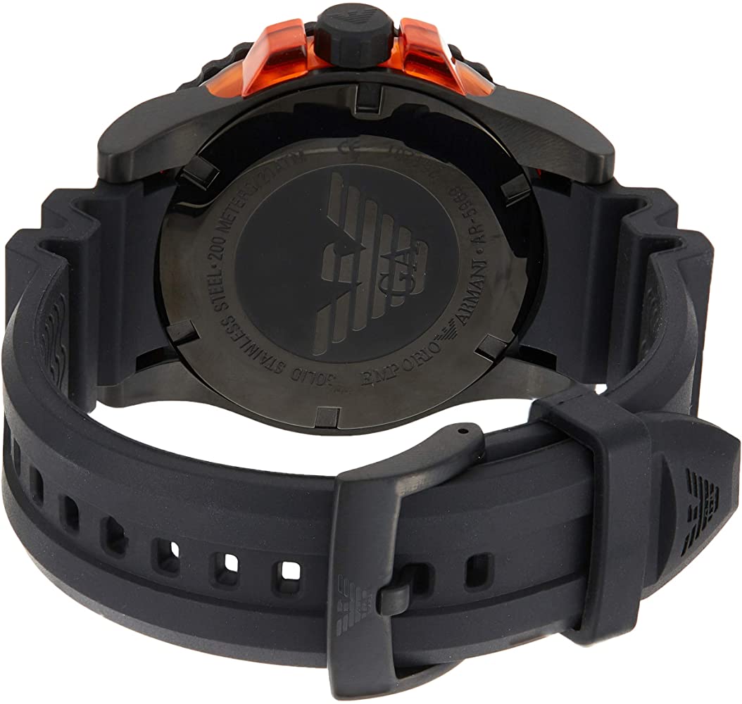  Shop Authentic Emporio Armani Sportivo Quartz Black Dial Black Silicone Strap Watch For Men - AR5969 - Luxxuri