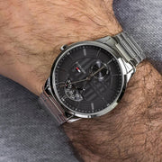  Shop Authentic Tommy Hilfiger Hunter Grey Dial Silver Steel Strap Watch for Men - 1791608 - Luxxuri