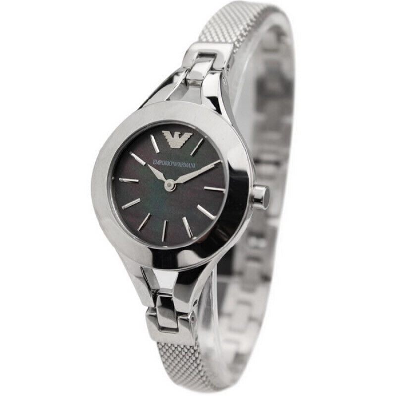  Shop Authentic Emporio Armani Classic Quartz Black Dial Silver Steel Strap Watch For Women - AR7328 - Luxxuri