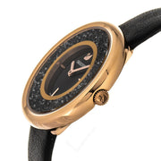  Shop Authentic Swarovski Crystalline Pure Black Dial Black Leather Strap Watch for Women - 5275043 - Luxxuri
