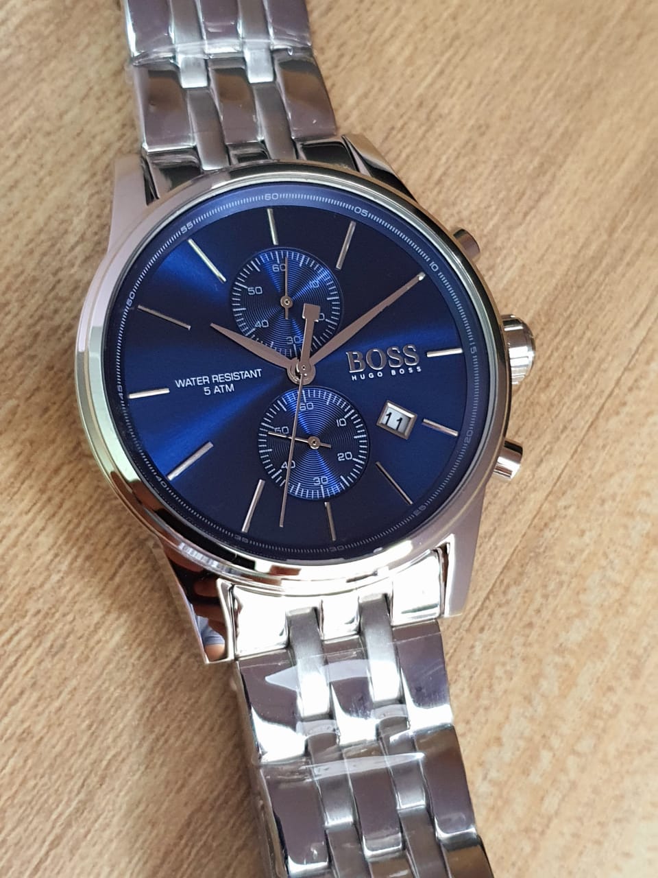  Shop Authentic Hugo Boss Jet Blue Dial Silver Steel Strap Watch for Men - 1513384 - Luxxuri