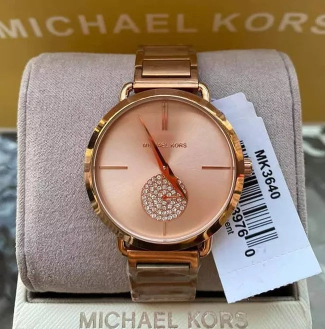  Shop Authentic Michael Kors Portia Rose Gold Dial Rose Gold Steel Strap Watch for Women - MK3640 - Luxxuri