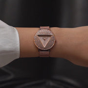  Shop Authentic Guess Iconic Diamonds Rose Gold Dial Rose Gold Mesh Bracelet Watch For Women - GW0477L3 - Luxxuri