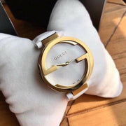 Shop Authentic Gucci Interlocking Latin Grammy Special Edition Gold Watch For Women - YA133313 - Luxxuri