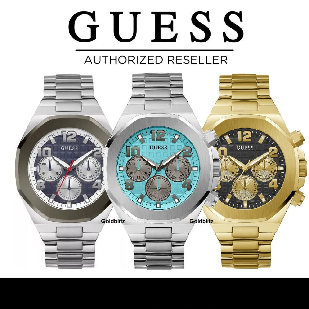  Shop Authentic Guess Empire Chronograph Quartz Sky Blue Dial Silver Steel Strap Watch For Men - GW0489G3 - Luxxuri