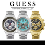  Shop Authentic Guess Empire Chronograph Quartz Sky Blue Dial Silver Steel Strap Watch For Men - GW0489G3 - Luxxuri
