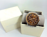 Shop Authentic Michael Kors Lexington Chronograph Brown Dial Silver Steel Strap Watch For Men - MK8732 - Luxxuri