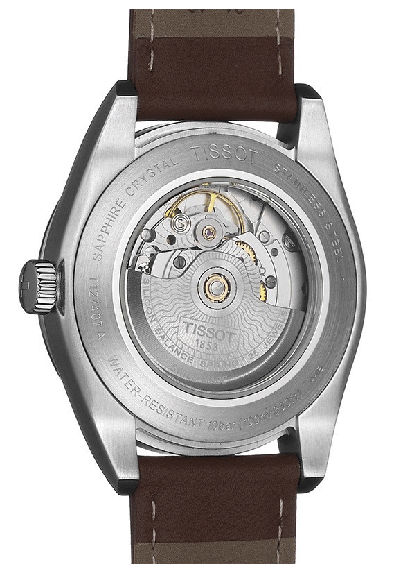  Shop Authentic Tissot Gentleman Powermatic 80 Silicium Silver Dial Brown Leather Strap Watch For Men - T127.407.16.031.00 - Luxxuri