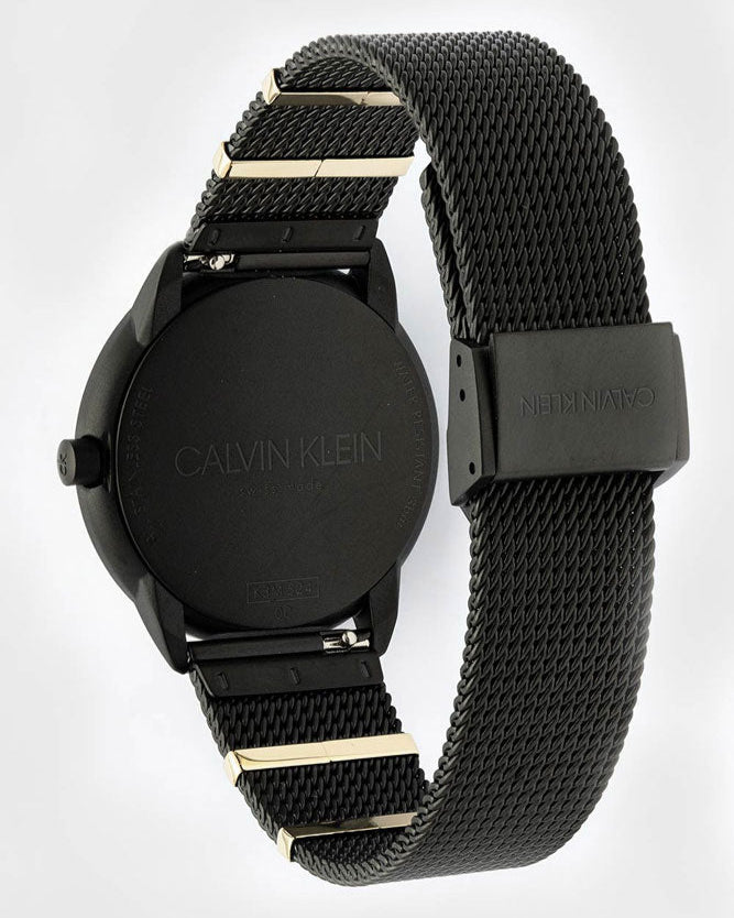  Shop Authentic Calvin Klein Minimal Black Dial Black Steel Strap Watch For Men - K3M524Z1 - Luxxuri