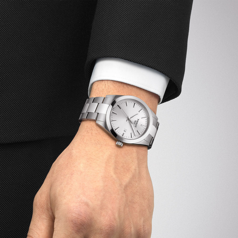  Shop Authentic Tissot Gentleman Silver Dial Silver Steel Strap Watch For Men - T127.410.11.031.00 - Luxxuri