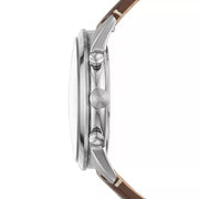  Shop Authentic Fossil Townsman Chronograph White Dial Brown Leather Strap Watch for Men - FS5350 - Luxxuri