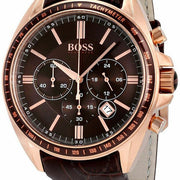 Shop Authentic Hugo Boss Driver Sport Chronograph Brown Dial Brown Leather Strap Watch for Men - 1513093 - Luxxuri