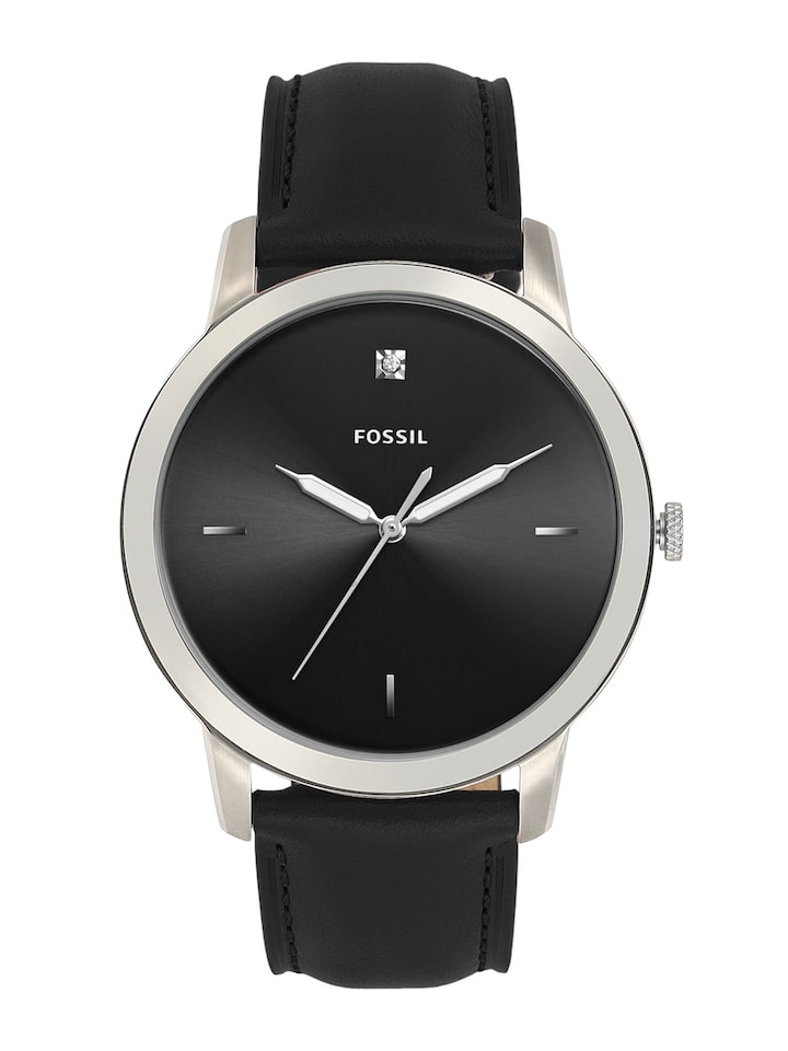  Shop Authentic Fossil The Minimalist Carbon Series Black Dial Black Leather Strap Watch for Men - FS5497 - Luxxuri