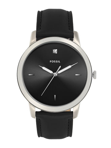  Shop Authentic Fossil The Minimalist Carbon Series Black Dial Black Leather Strap Watch for Men - FS5497 - Luxxuri
