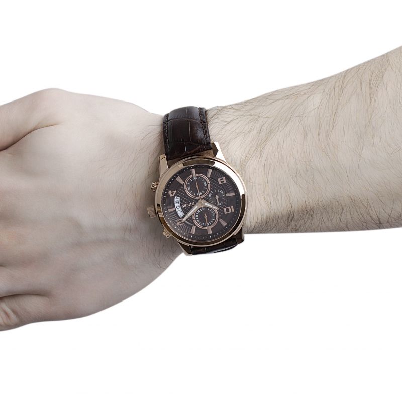  Shop Authentic Guess Exec Chronograph Brown Dial Brown Leather Strap Watch For Men - W0076G4 - Luxxuri