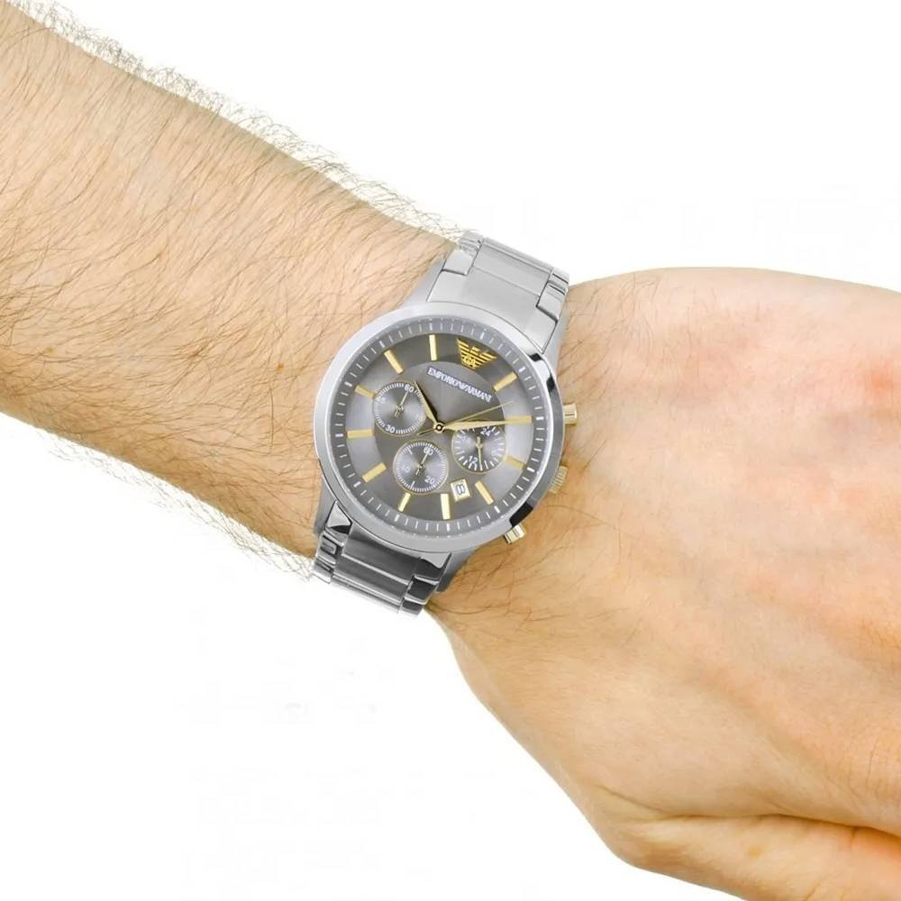  Shop Authentic Emporio Armani Quartz Grey Dial Silver Steel Strap Watch For Men - AR11047 - Luxxuri