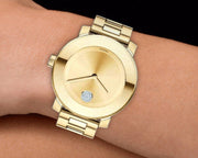  Shop Authentic Movado Bold Gold Dial Yellow Gold Steel Strap Watch for Women - 3600104 - Luxxuri